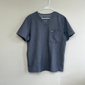 Figs Leon Three Pocket Scrub Top Graphite Gray Medium Men